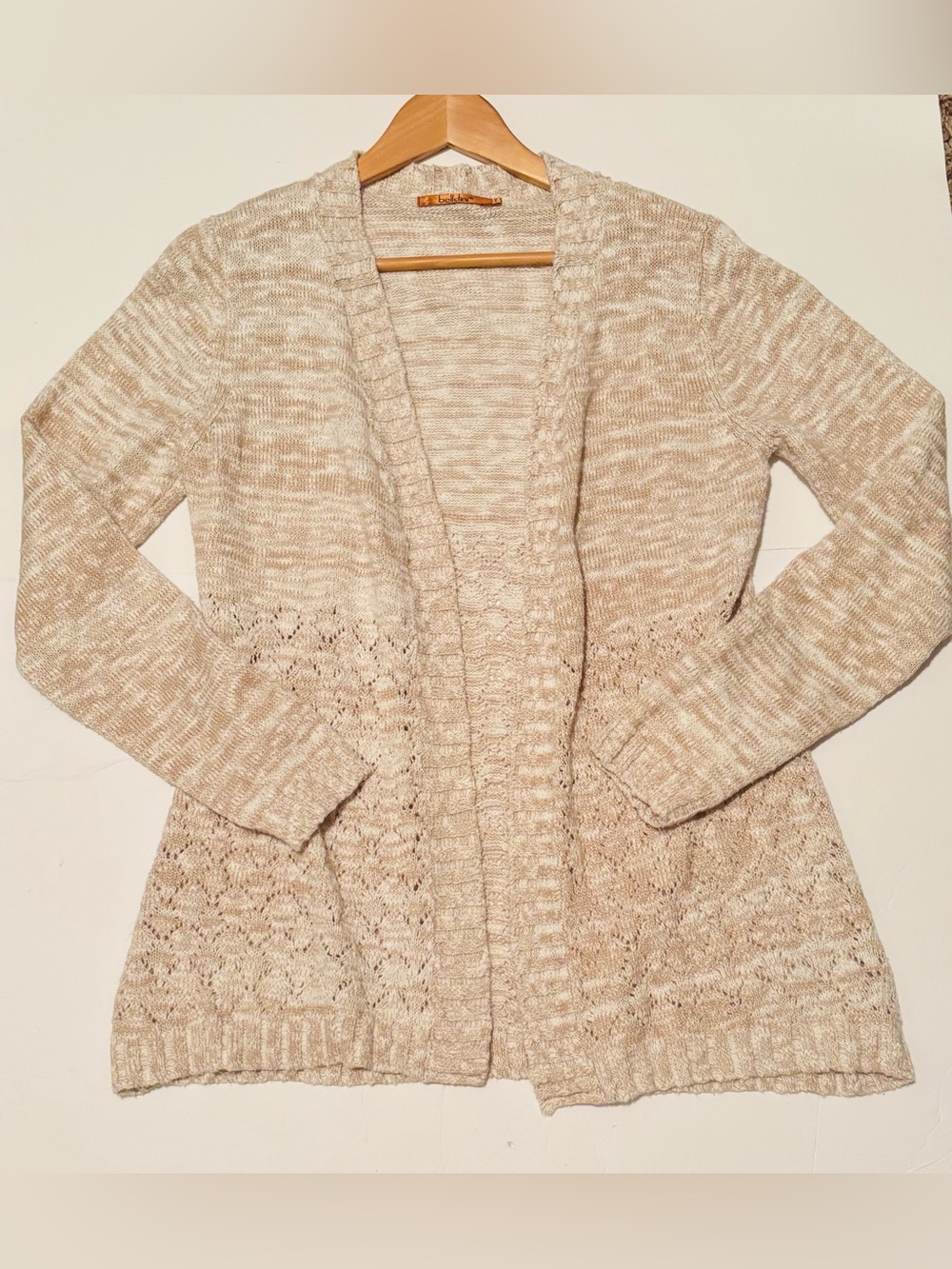 Belldini Cotton Crochet Knit Cardigan | Large | Classic Boho